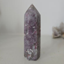 Load image into Gallery viewer, Pink Tourmaline and Lepidolite in Quartz Obelisk