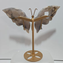 Load image into Gallery viewer, Black Flower Agate Butterfly Wings
