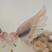 Load image into Gallery viewer, Agate, Amethyst & Flower Agate Heart Wings