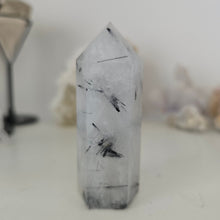Load image into Gallery viewer, Black Tourmaline in Quartz Tower