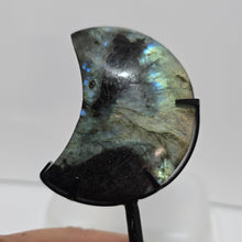 Load image into Gallery viewer, Labradorite Moon with stand