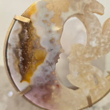 Load image into Gallery viewer, Druzy Agate Crescent Moon Fairy on Stand - small
