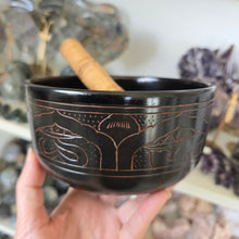 Load image into Gallery viewer, Singing Bowl - Buddha Black - 15 cm