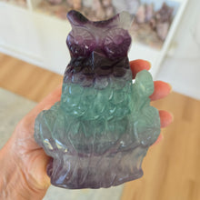 Load image into Gallery viewer, Rainbow Fluorite Owl