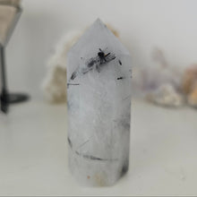 Load image into Gallery viewer, Black Tourmaline in Quartz Tower