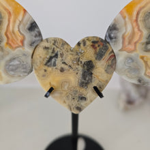 Load image into Gallery viewer, Yellow Crazy Lace Agate Heart with Wings