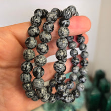 Load image into Gallery viewer, Snowflake Obsidian Bracelet
