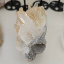 Load image into Gallery viewer, Quartz Cluster Stone Skull - Rainbow