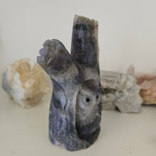 Load image into Gallery viewer, Moss Agate Owl in Tree Stump