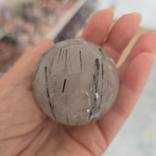 Load image into Gallery viewer, Black Tourmaline in Quartz Sphere