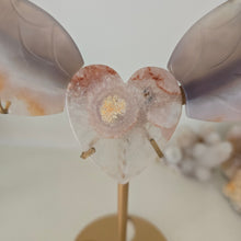 Load image into Gallery viewer, Agate, Amethyst & Flower Agate Heart Wings