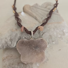 Load image into Gallery viewer, Pink Amethyst Butterfly Macrame Necklace