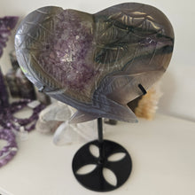 Load image into Gallery viewer, Agate Amethyst Heart Wings