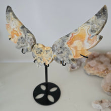Load image into Gallery viewer, Yellow Crazy Lace Agate Heart with Wings