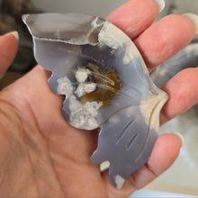 Load image into Gallery viewer, Black Flower Agate Butterfly Wings