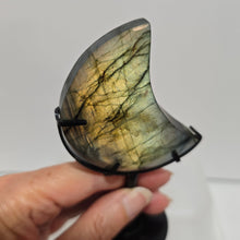 Load image into Gallery viewer, Labradorite Moon with stand
