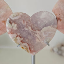 Load image into Gallery viewer, Pink Amethyst X Flower Agate Heart Wings
