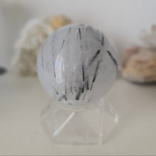 Load image into Gallery viewer, Black Tourmaline in Quartz Sphere - Rainbow