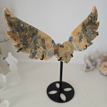 Load image into Gallery viewer, Yellow Crazy Lace Agate Heart with Wings