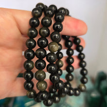 Load image into Gallery viewer, Gold Sheen Obsidian Bracelet