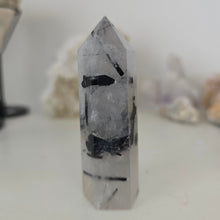 Load image into Gallery viewer, Black Tourmaline in Quartz Tower