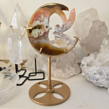 Load image into Gallery viewer, Druzy Agate Crescent Moon Fairy on Stand - small
