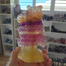 Load image into Gallery viewer, Rainbow Fluorite Owl