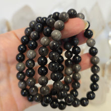 Load image into Gallery viewer, Silver Sheen Obsidian Bracelet