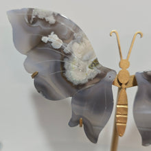 Load image into Gallery viewer, Black Flower Agate Butterfly Wings