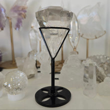 Load image into Gallery viewer, Faceted Clear Quartz Diamond with Stand - Rainbows