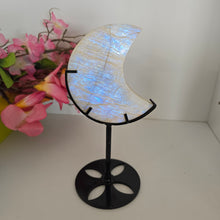 Load image into Gallery viewer, Moonstone Crescent Moon with Stand