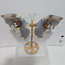 Load image into Gallery viewer, Black Flower Agate Butterfly Wings