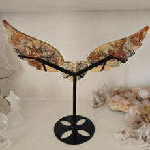 Load image into Gallery viewer, Yellow Crazy Lace Agate Heart with Wings
