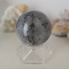 Load image into Gallery viewer, Black Tourmaline in Quartz Sphere