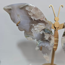 Load image into Gallery viewer, Black Flower Agate Butterfly Wings