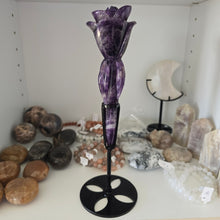 Load image into Gallery viewer, Chevron Amethyst Rose with Stand