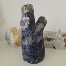 Load image into Gallery viewer, Moss Agate Owl in Tree Stump