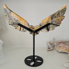 Load image into Gallery viewer, Yellow Crazy Lace Agate Heart with Wings