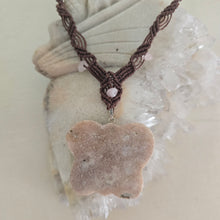 Load image into Gallery viewer, Pink Amethyst Butterfly Macrame Necklace
