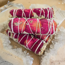 Load image into Gallery viewer, Smudge Stick - Love White Sage, Rose Petals