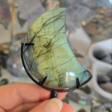 Load image into Gallery viewer, Labradorite Moon with stand