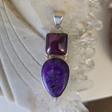 Load image into Gallery viewer, Sugilite and Ruby Sterling Silver Pendant