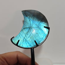 Load image into Gallery viewer, Labradorite Moon with stand