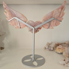 Load image into Gallery viewer, Pink Amethyst X Flower Agate Heart Wings