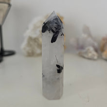 Load image into Gallery viewer, Black Tourmaline in Quartz Tower