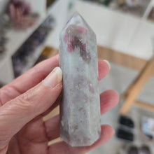 Load image into Gallery viewer, Pink Tourmaline and Lepidolite in Quartz Obelisk