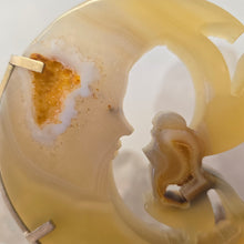 Load image into Gallery viewer, Druzy Agate Crescent Moon Fairy on Stand - small