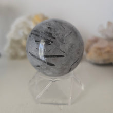 Load image into Gallery viewer, Black Tourmaline in Quartz Sphere