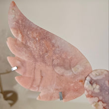 Load image into Gallery viewer, Pink Amethyst X Flower Agate Heart Wings