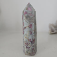 Load image into Gallery viewer, Pink Tourmaline and Lepidolite in Quartz Obelisk